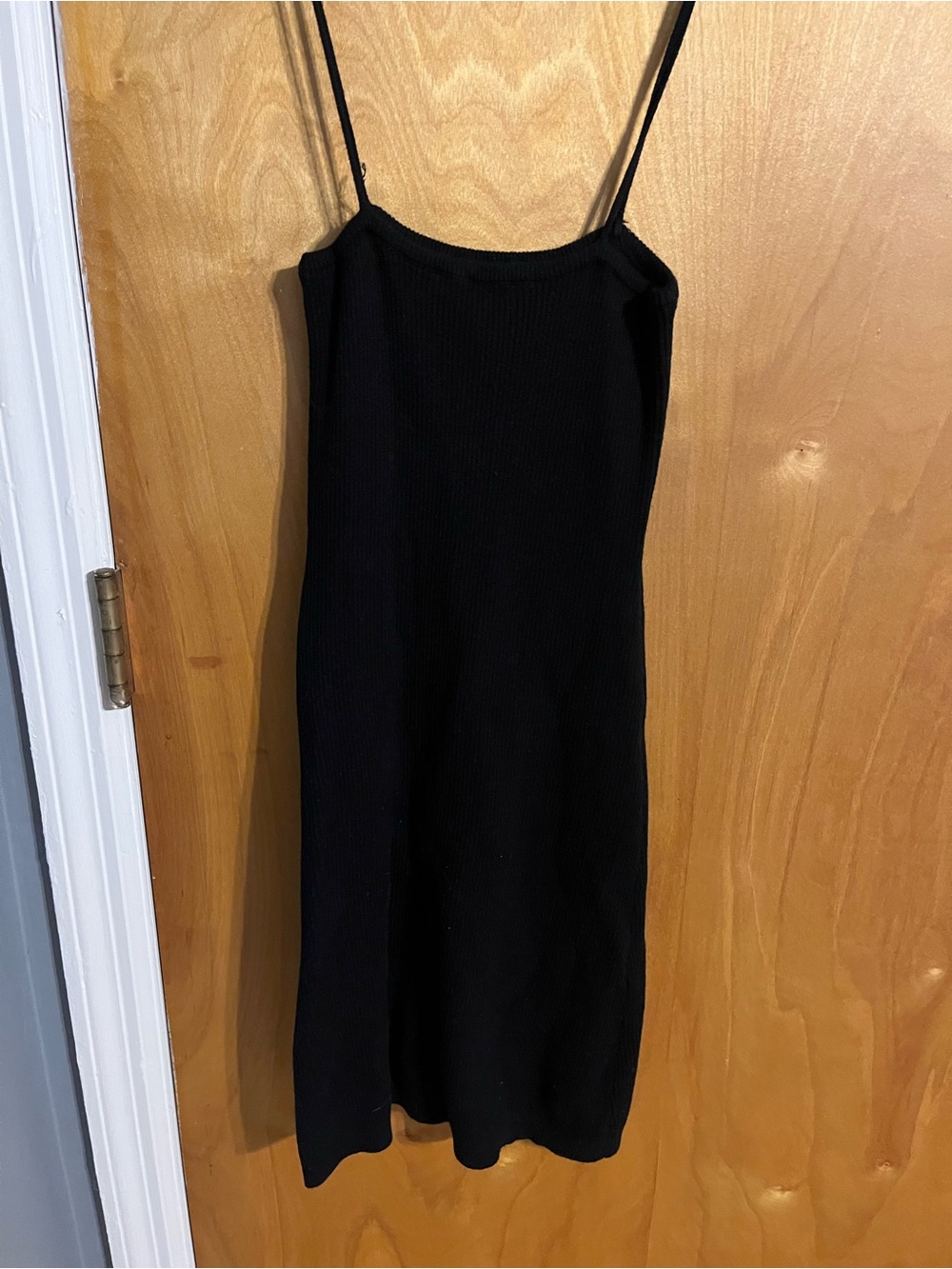 Brandy Melville Black Ribbed Mini Slip Dress - Picture 2 of 3